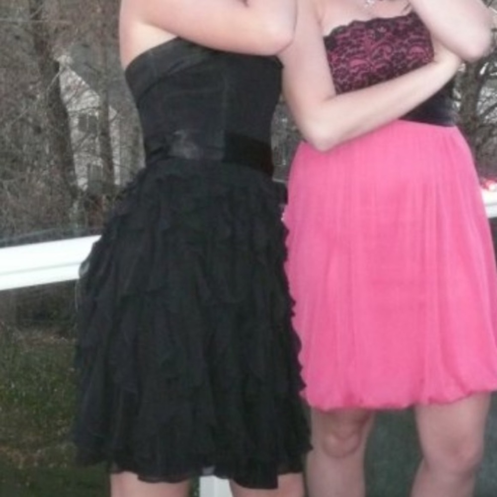 Strapless black dress